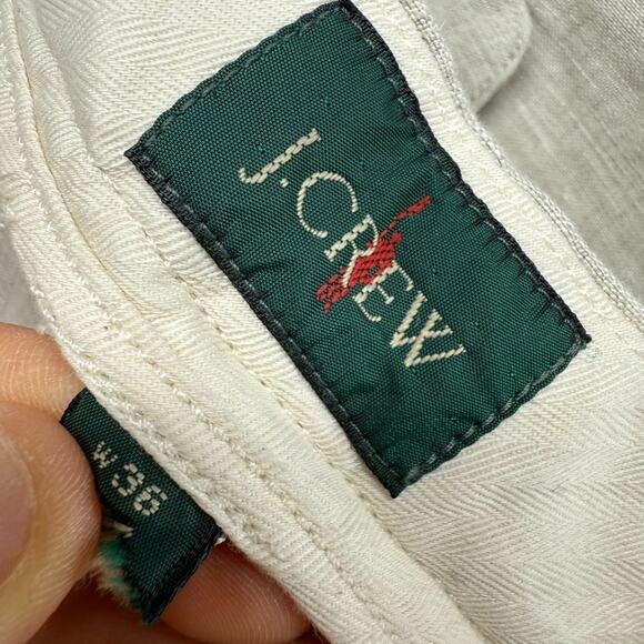 J Crew Linen Pants Men's 36 FITS 38x32 Beige Trousers Baird Mcnutt Lightweight - Picture 9 of 11
